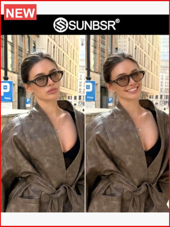 Retro Oval Cat Eye Sunglasses UV400 Protection Trendy Vintage Shades main image 4